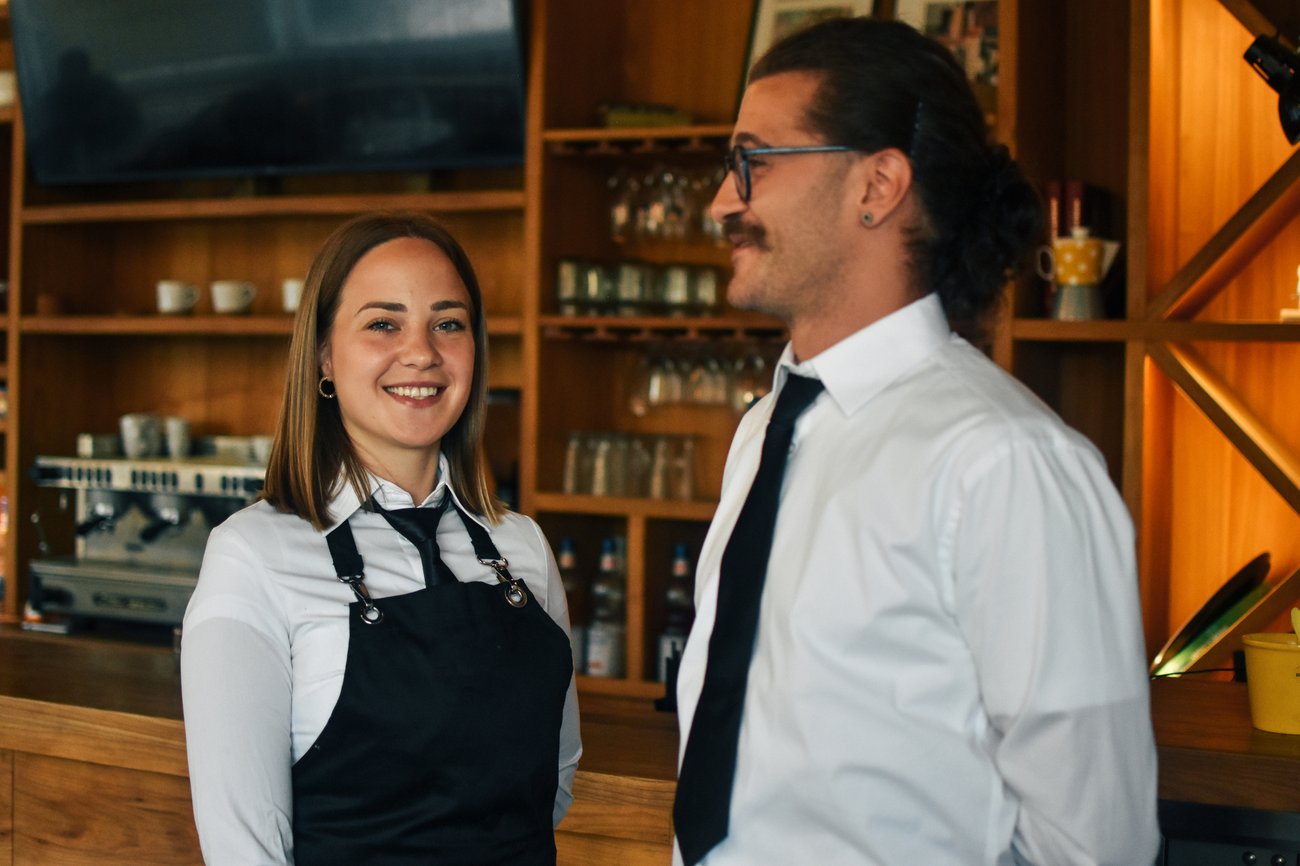 waitstaff in a restaurant