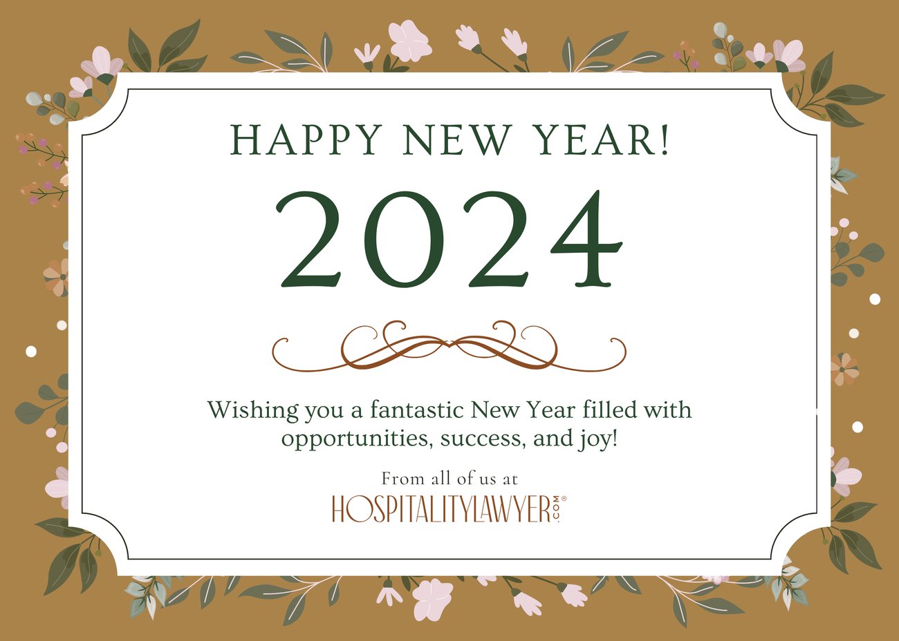 2023 Wishing you a healthy and bright new year! from all of us at HospitalityLawyer.com
