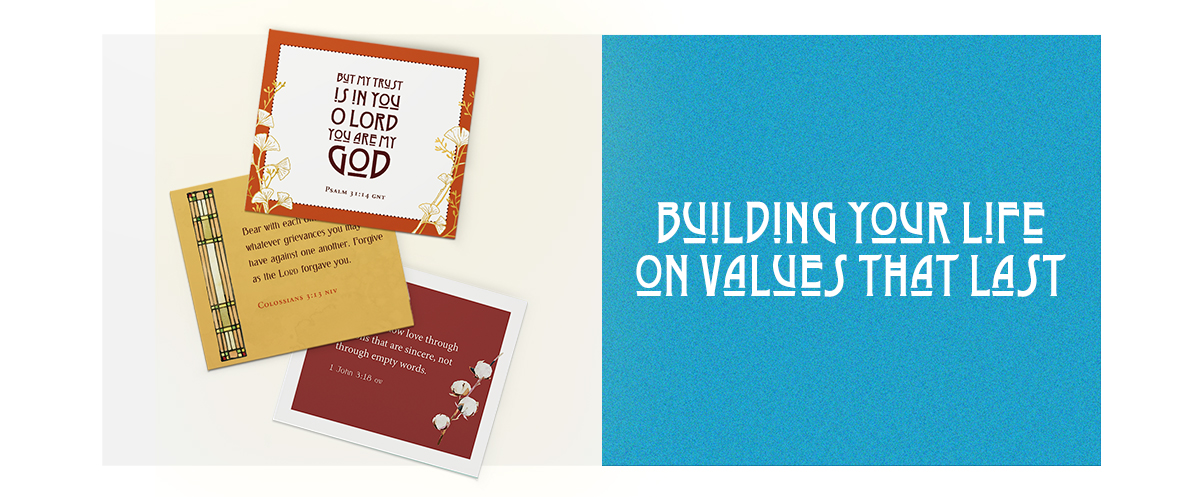 Building Your Life on Values That Last Scripture cards
