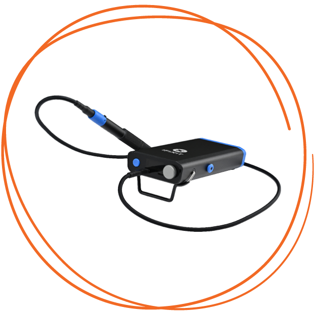 The Portable Soldering Station and Iron on a black background.