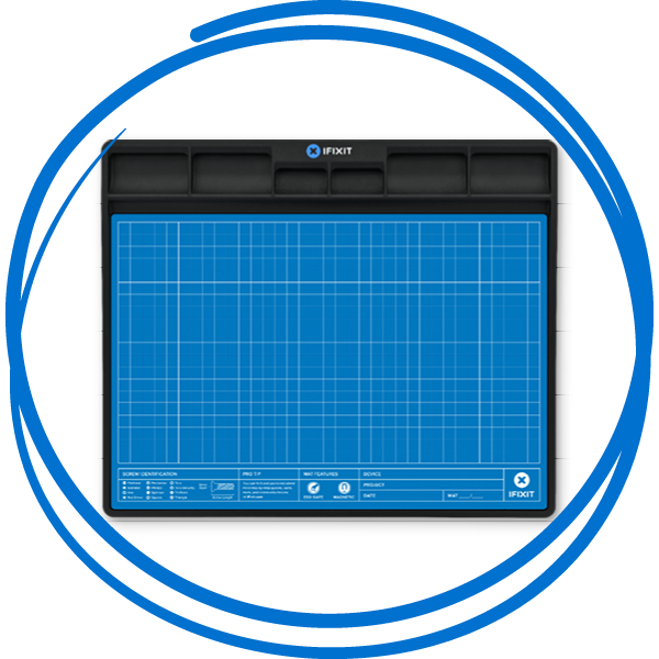 FixMat in a hand drawn blue circle