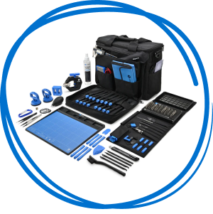 Repair Business Toolkit in a hand drawn blue circle