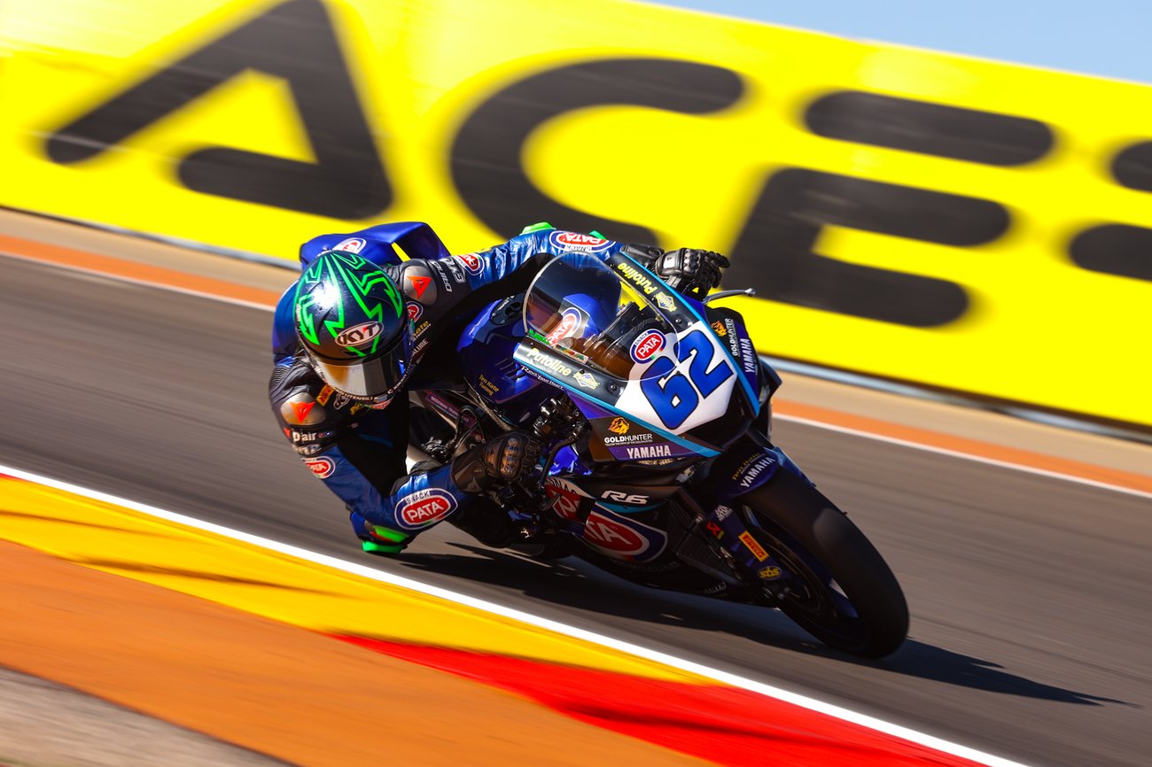 Imagen de Stefano Manzi en la Aragón Round de MotorLand en 2024.
