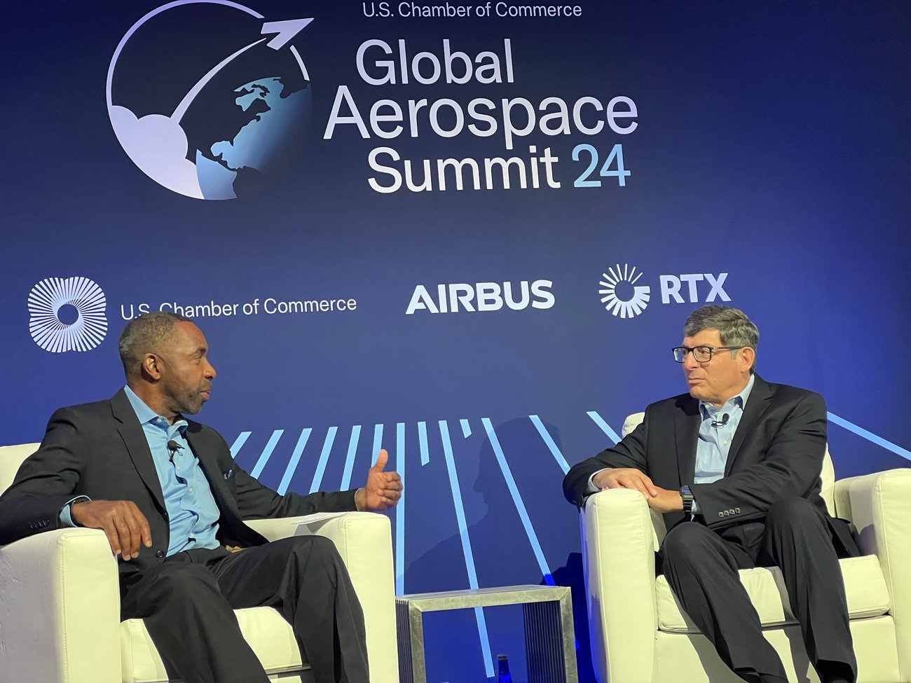 JJ Green speaks with Chris Scolese (right)