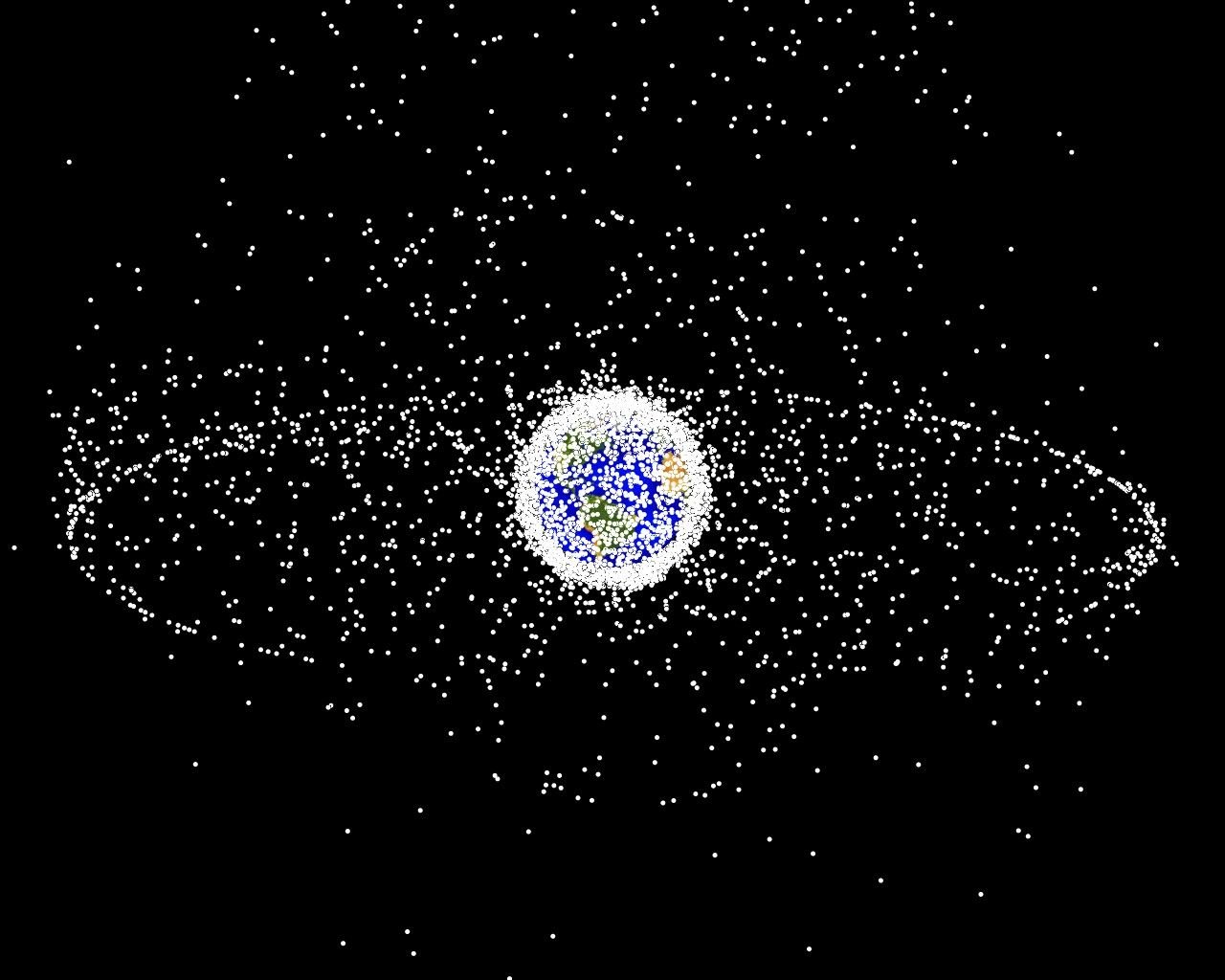 Computer-generated image of objects in Earth orbit that are currently being tracked. Credit: NASA Computer-generated image of objects in Earth orbit that are currently being tracked. Credit: NASA