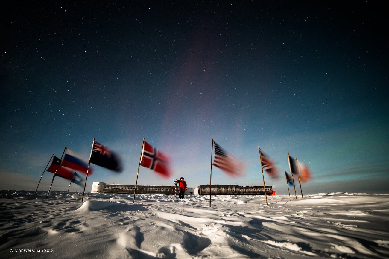 Ceremony at an Antarctic research station
