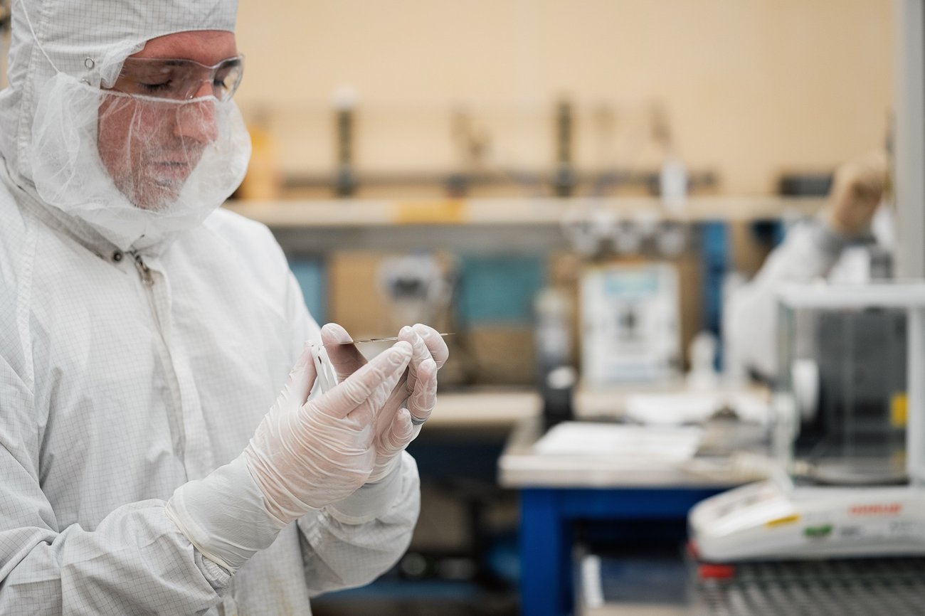Rocket Lab technician during the manufacturing process of one of its space-grade solar cells at the Company's Albuquerque, New Mexico facility. (Photo: Rocket Lab)