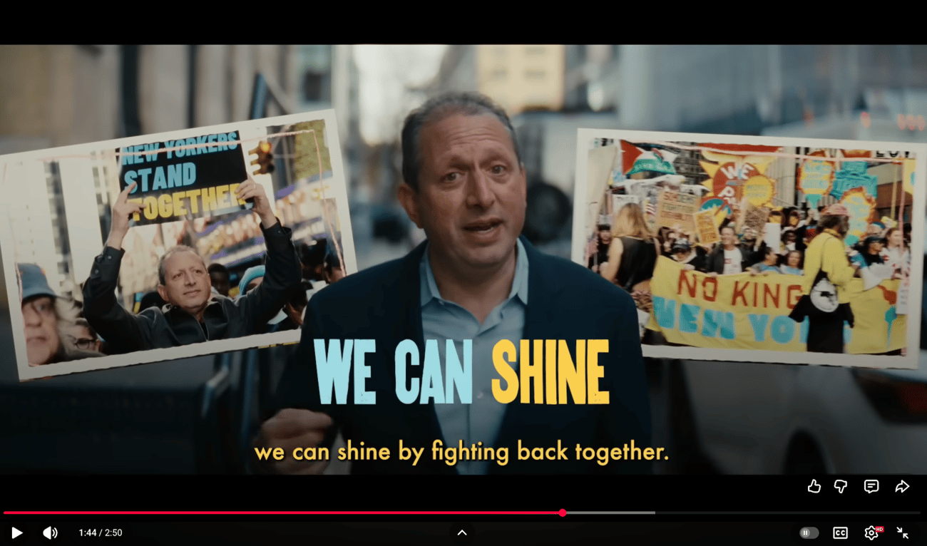 still from Lander for Congress ad