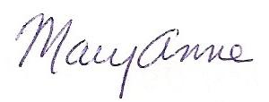 Signature - MaryAnne Signature - MaryAnne