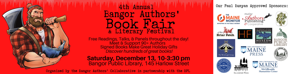 banner ad for the bangor authors' book fair on december 13.