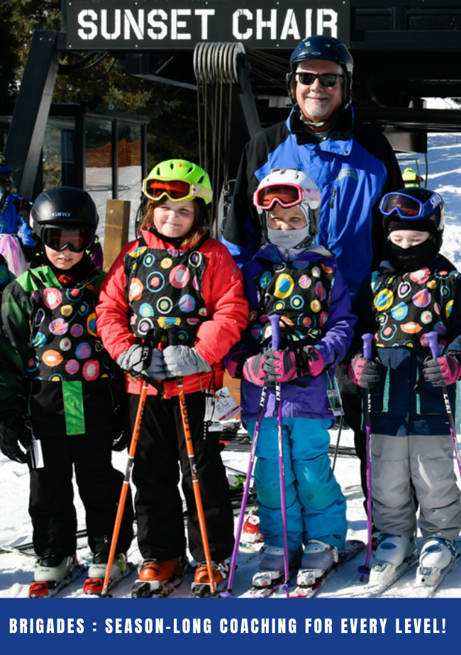 Kid Skiers with Coach