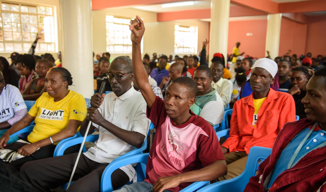 Group of persons with disabilities in a meeting