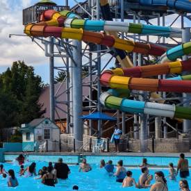wave pool and slides at great escape