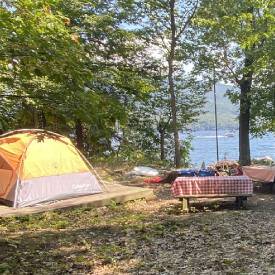 campsite on lake george island