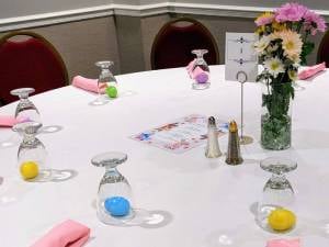 table set for easter brunch