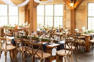 tables set up for wedding reception