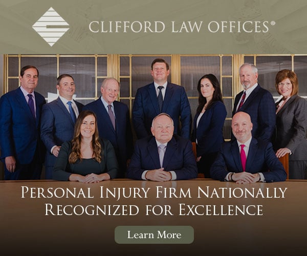 Ad: Clifford Law Offices - serving Chicago through law and philanthropy