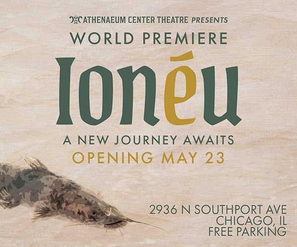 Ad: Athenaeum Center Theatre Presents - Ioneu, opening May 23.