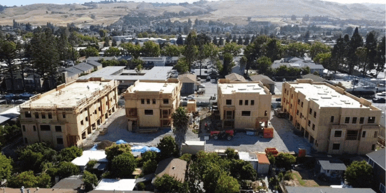 GIF of a variety of housing projects in Hayward in various stages of completion.