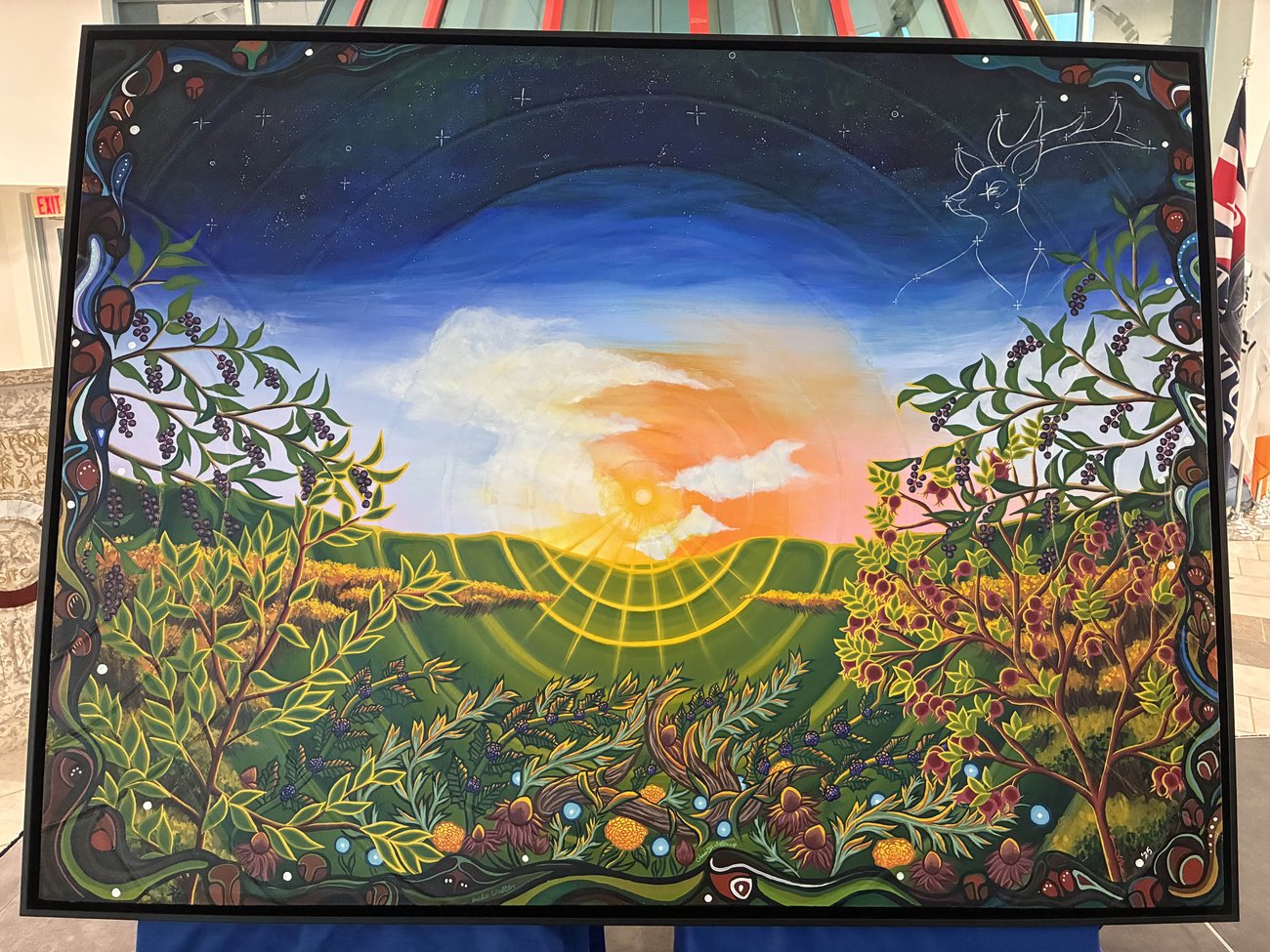 Photo of the original artwork on canvas that was later digitized into a large-scale vinyl wall wrap.