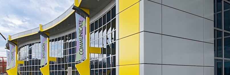 Exterior and Interior Metal Designs Provide the Perfect Solution for Louisville High School Media Center
