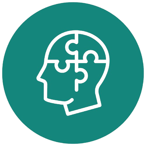 Ícone de cabeça em forma de quebra-cabeça