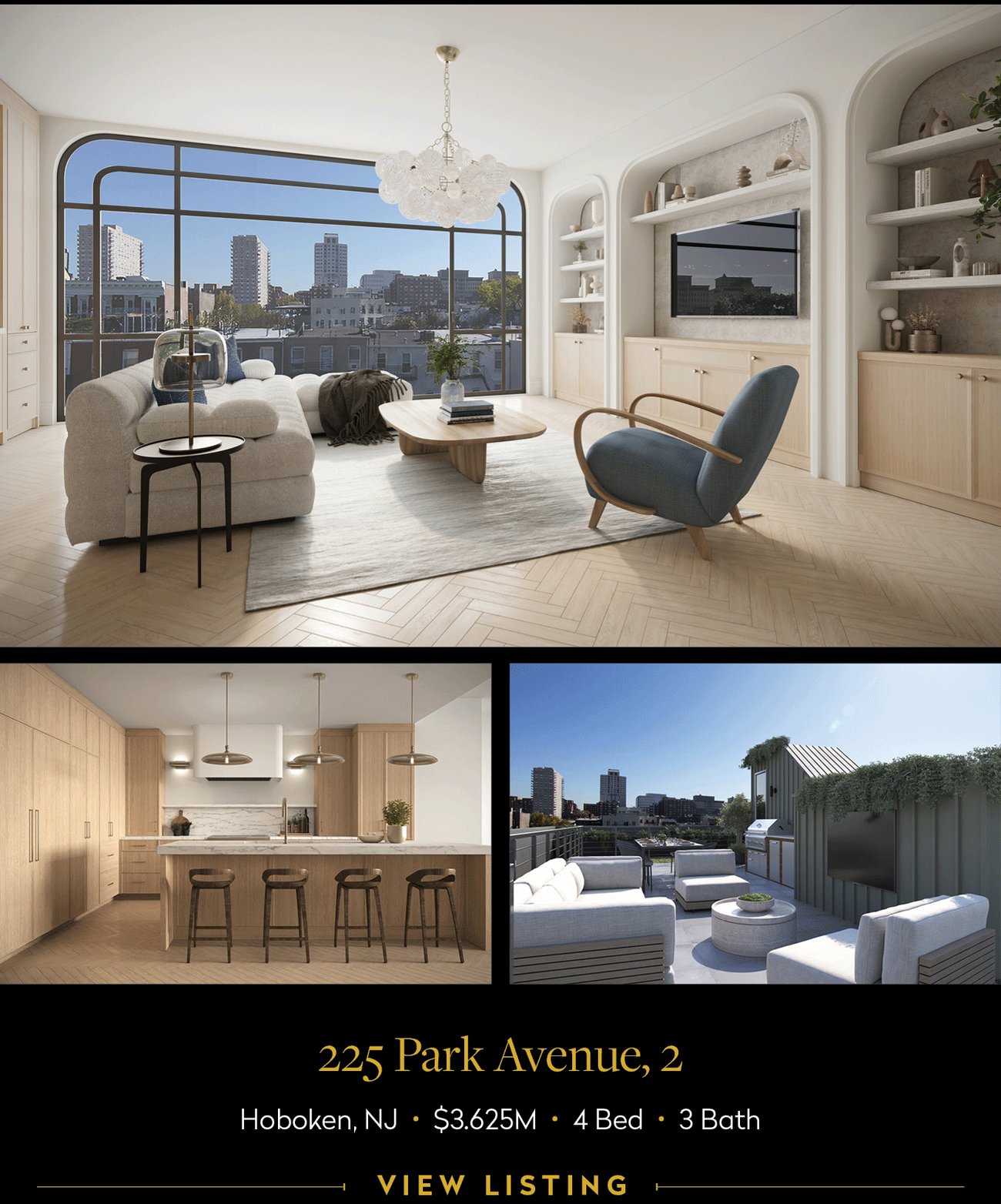 225 Park Avenue, 2 Hoboken, NJ • $3.625M • 4 Bed • 3 Bath