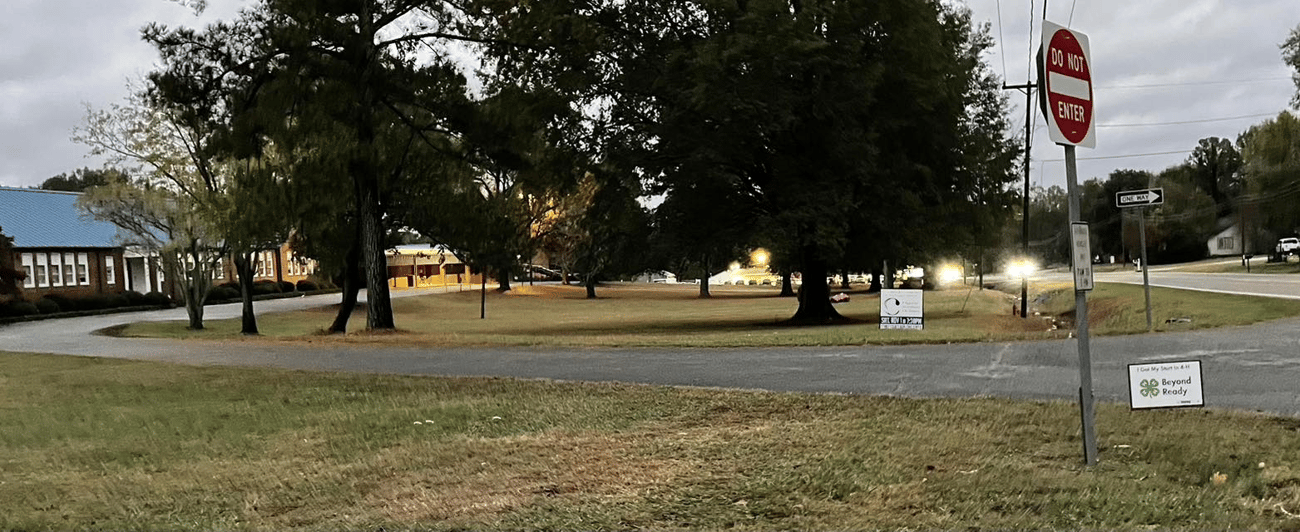 image of a school in the evening