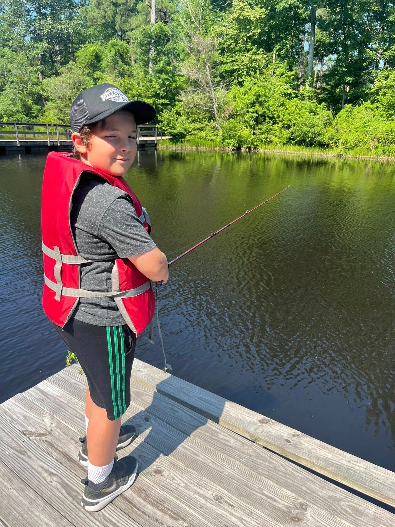 4-H member fishing