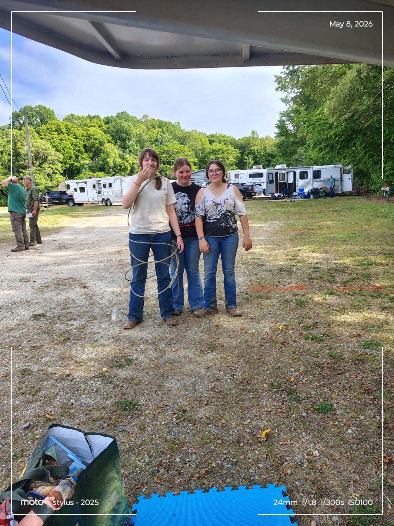 three horse club members at horse show
