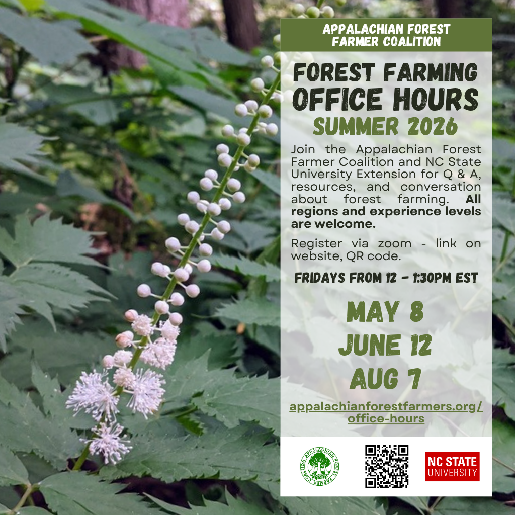 Flyer for Forest Farming Office Hours