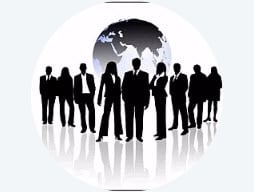 Digital art of a group of people standing in front of a
globe, represented a group of Environmental Health Professionals protecting global health.