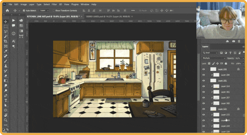 Sketches and background art in Photoshop