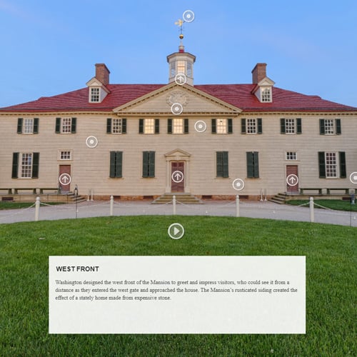 Screenshot of Virtual Tour of the Mansion exterior