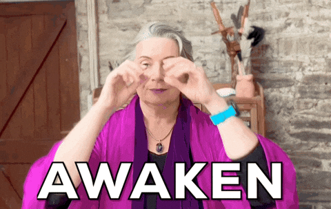 woman sneaking out of the frame