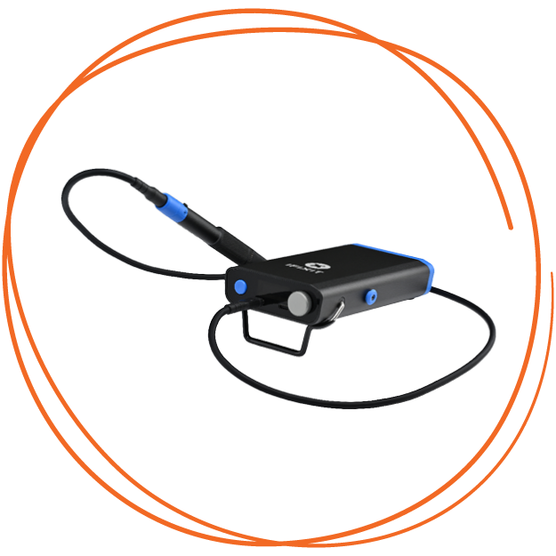 The Portable Soldering Station and Iron on a black background.