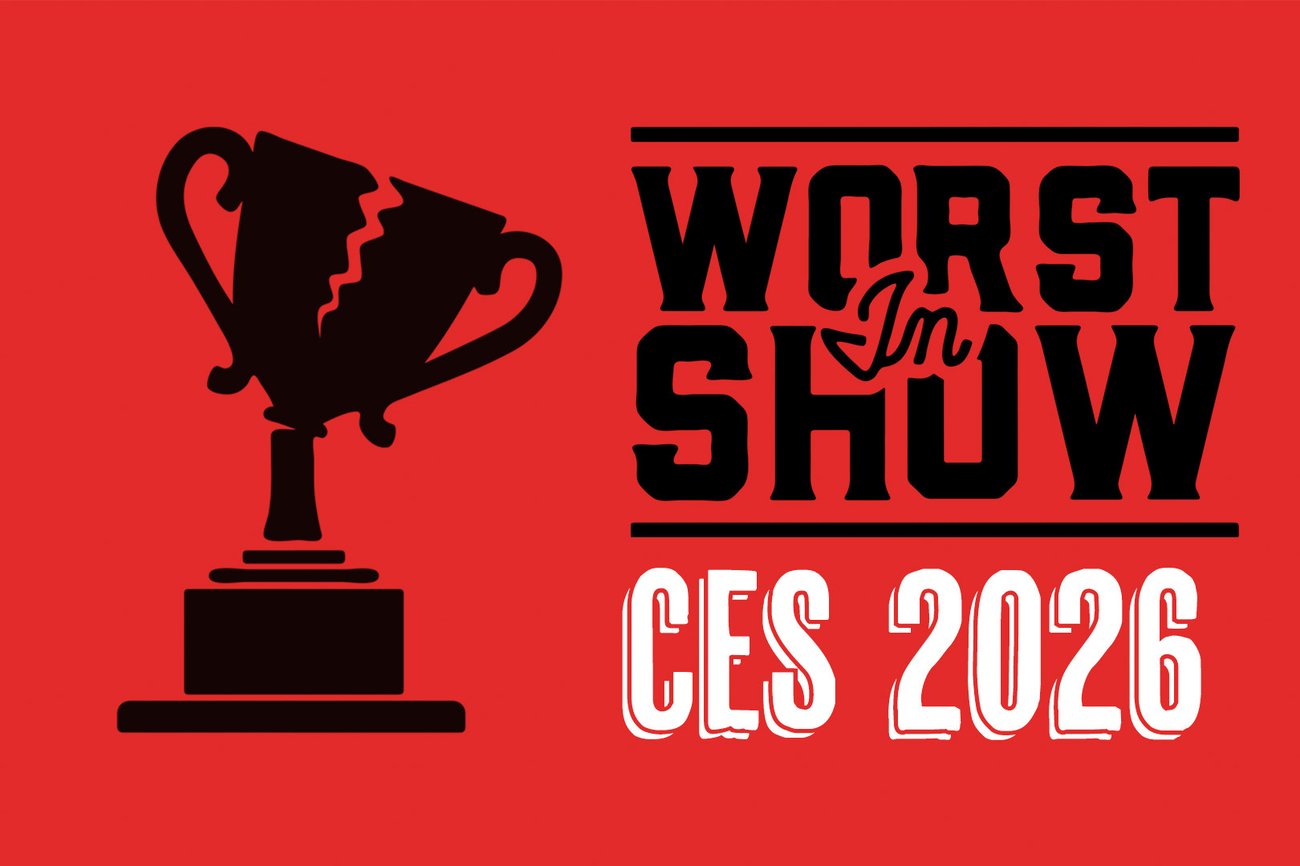 Image: Worst In Show broken trophy logo for CES 2026