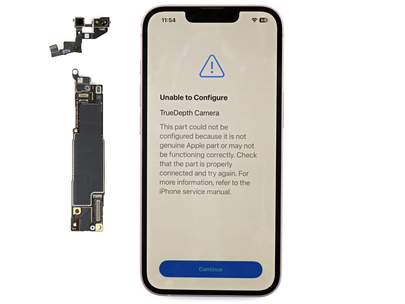 iPhone software lock message
