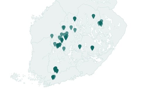 Luonnonsuojelualueet kartalla