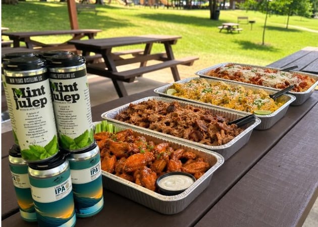 catered food and beer