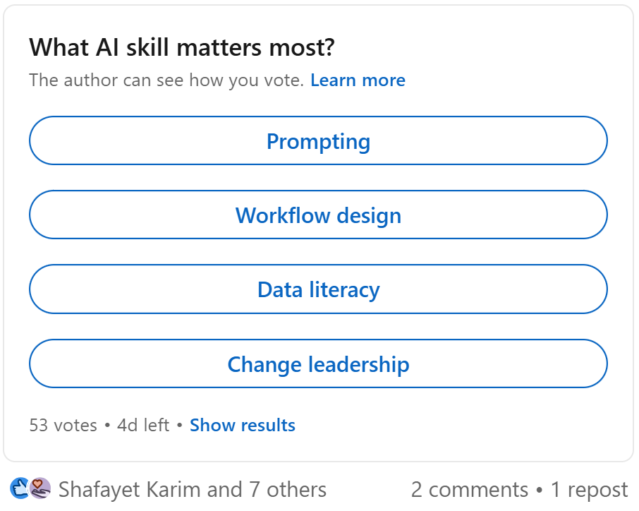 Poll: What AI skill matters most?