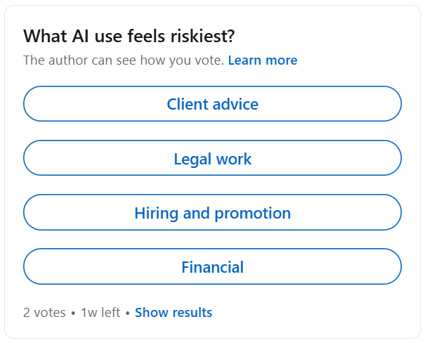 poll: What AI use feels riskiest?
