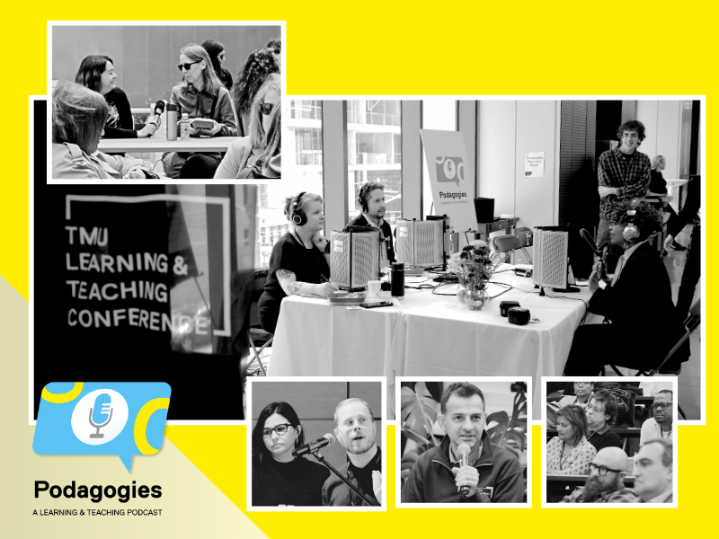 Attendees and presenters recording the Podagogies episode at the 2026 Learning and Teaching Conference.