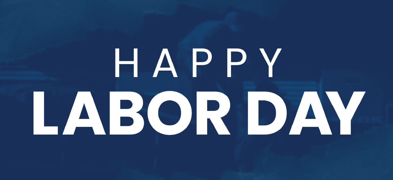 white Happy Labor Day text on navy blue background white Happy Labor Day text on navy blue background