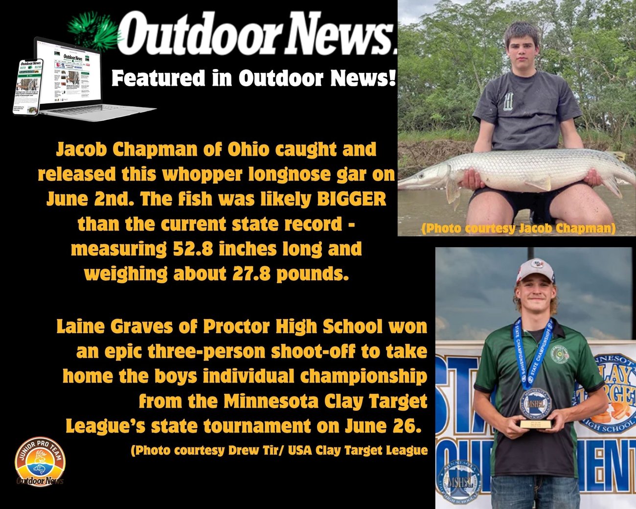 These outdoor teens were featured in Outdoor News