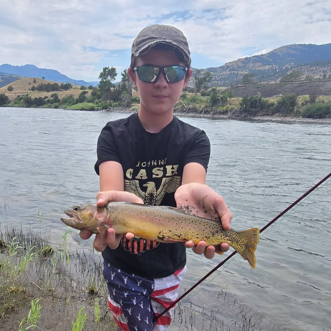 Olsen Scharfenberg, of Mauston, WI caught and released this 15-inch cutthroat throat on the Yellowstone River, MT