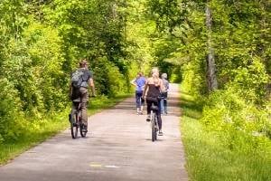 bikers on bike trail
