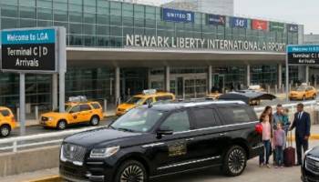 taxi in front of airport