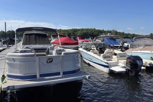 pontoon boats docked