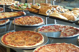 pizza on display